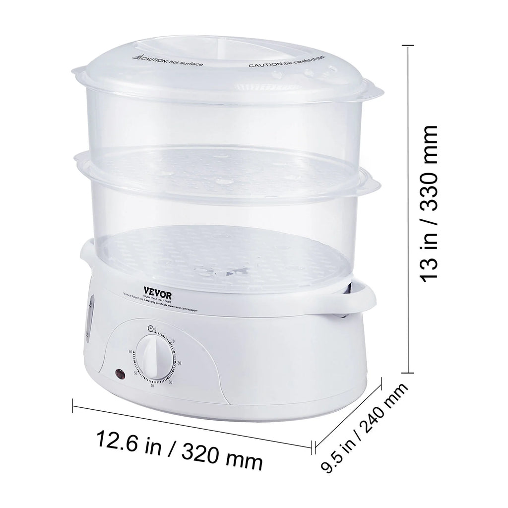 BENTISM 7.4Qt Electric Food Steamer 2-Tier with 60 Min Timer M21023