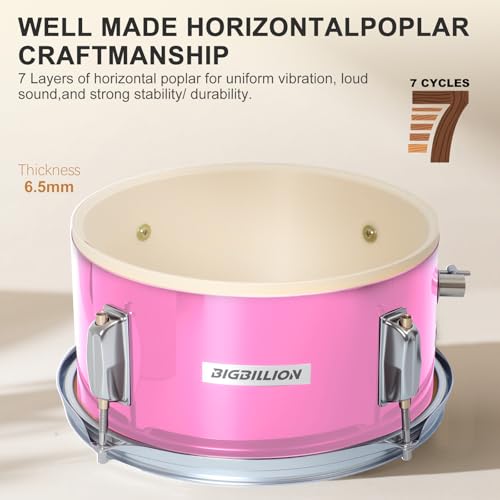 3-Piece Kids Drum Set with Cymbal, Pedal & Sticks (Pink) S64056