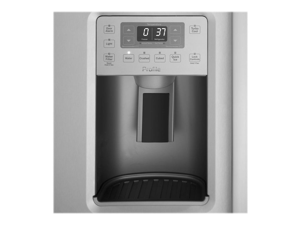 GE Profile PSS28KSHSS Side-by-Side Refrigerator with Water and Ice Dispenser, Stainless Steel Q119816