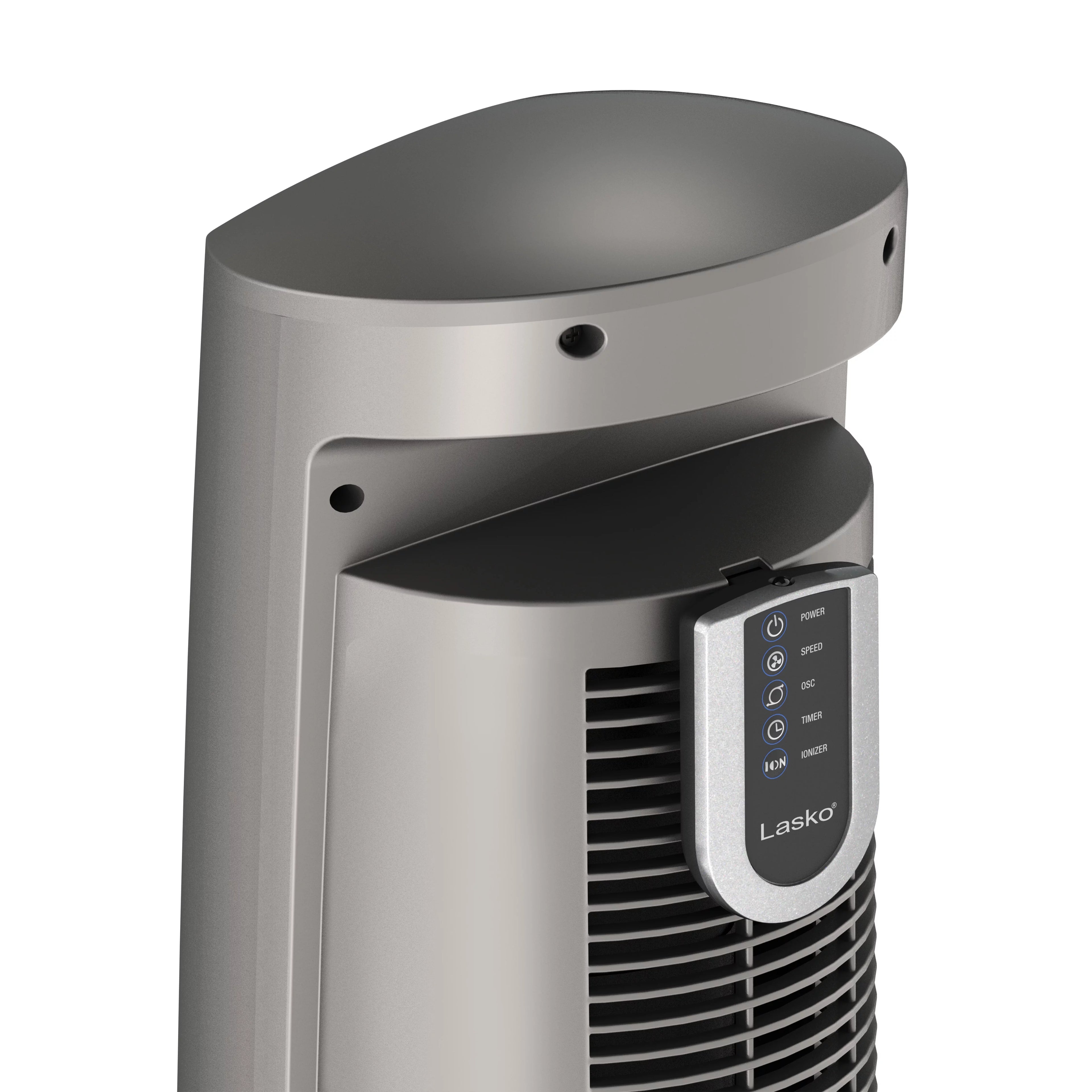 Lasko 42 Wind Curve Tower Fan with Ionizer and Remote, Gray/Woodgrain C6204