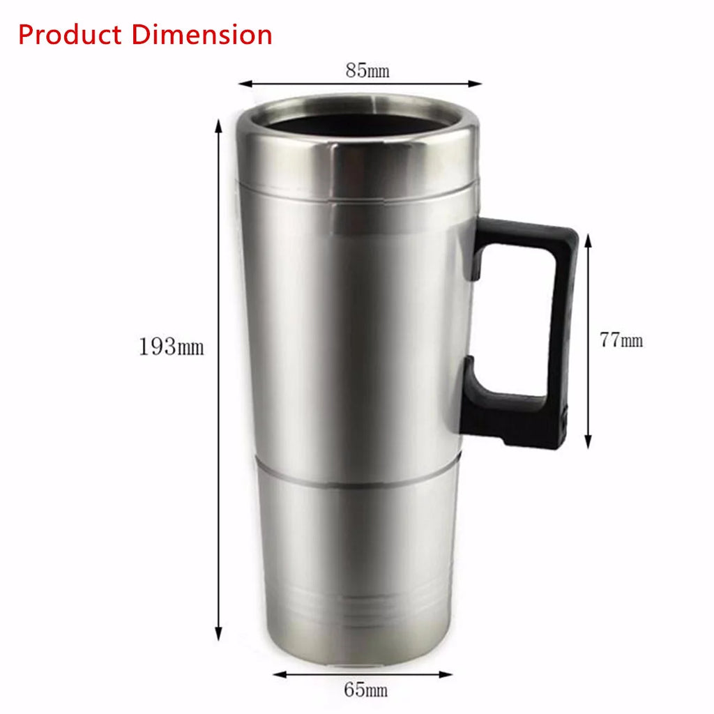 Stainless Steel 12V 500ml Car Heating Cup with Anti-Spill Lid R421121