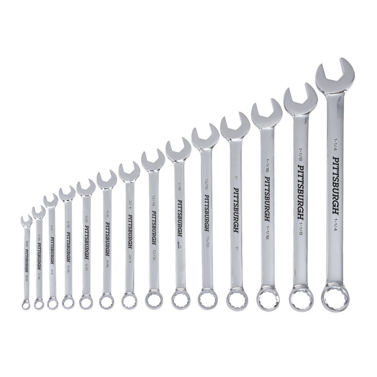 PITTSBURGH V-Groove SAE Combination Wrench Set, 14 Piece M60443