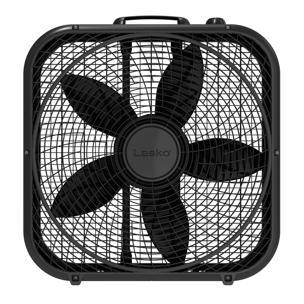 Lasko 20 Classic Box Fan with Weather-Resistant Motor, 3 Speeds, White Y945432