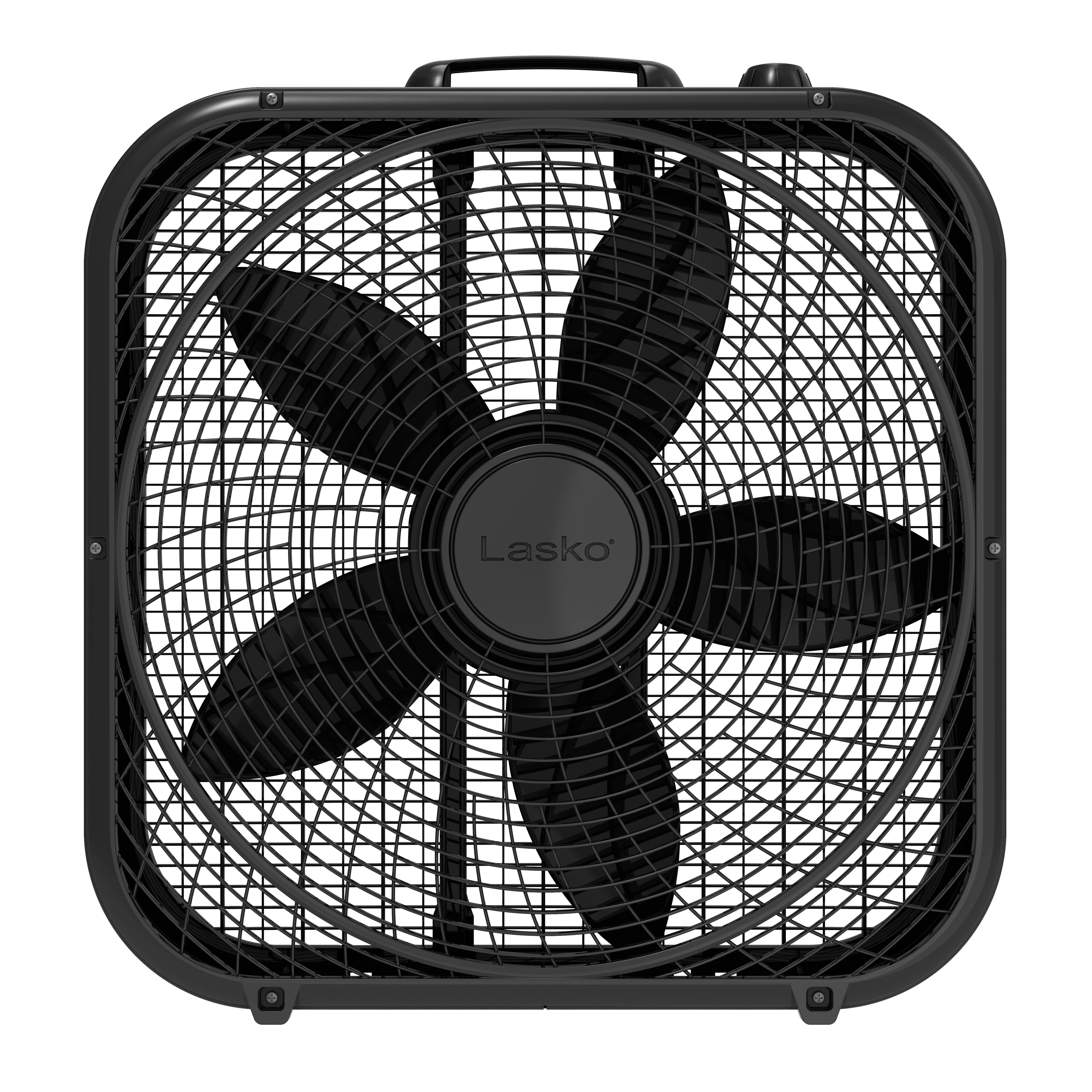 Lasko 20 Classic Box Fan with Weather-Resistant Motor, 3 Speeds, White Y945432