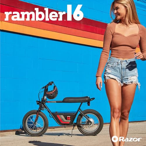 Razor Rambler 16 36V Electric Minibike with Retro Style, Retrospec Dakota Adult Helmet B115