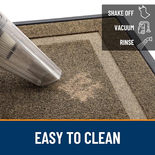 OLANLY Front Door Mat Indoor Outdoor Entrance, Waterproof, 36x24, Black P2970
