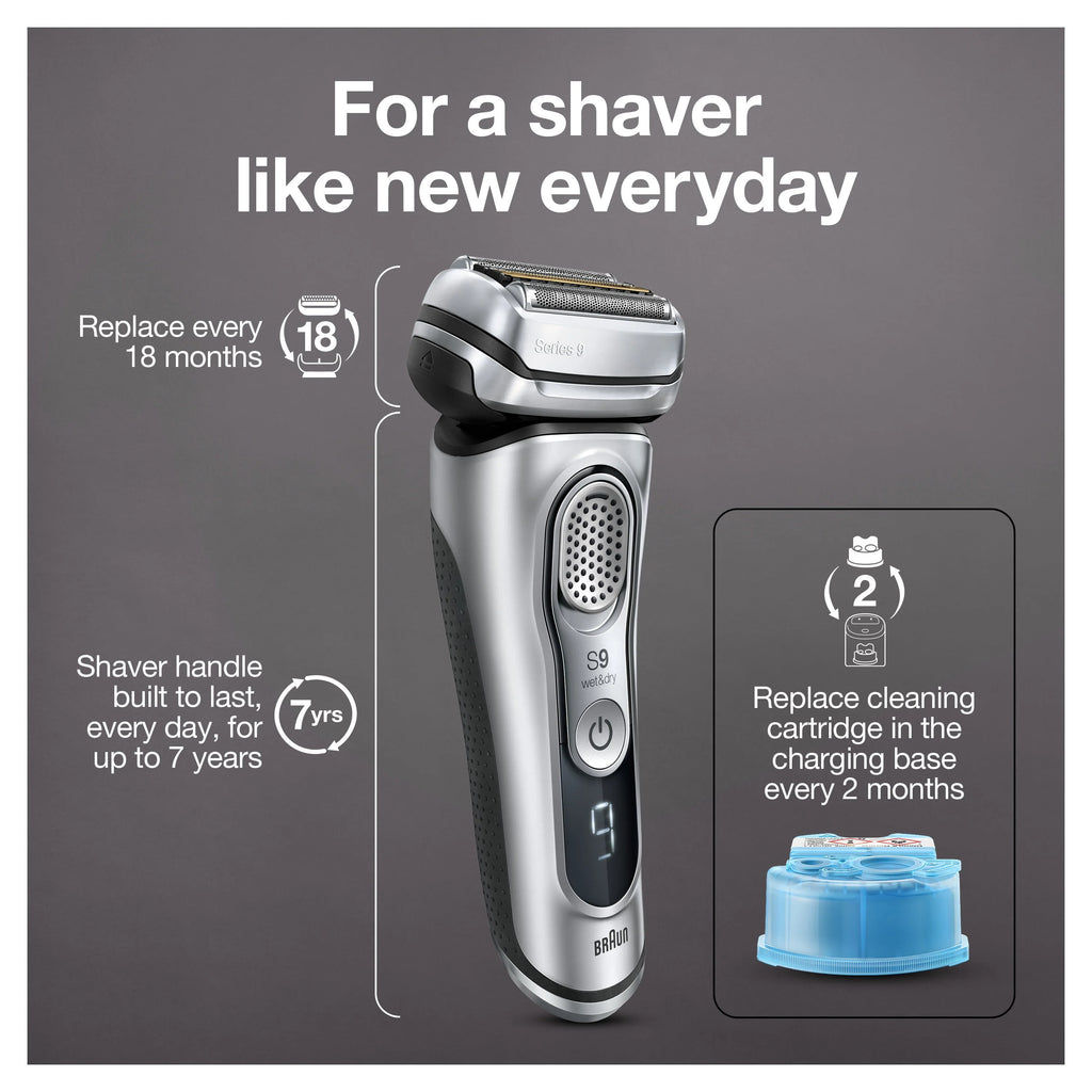 Braun Series 9 9370cc Rechargeable Wet Dry Electric Shaver with Clean Station J16358