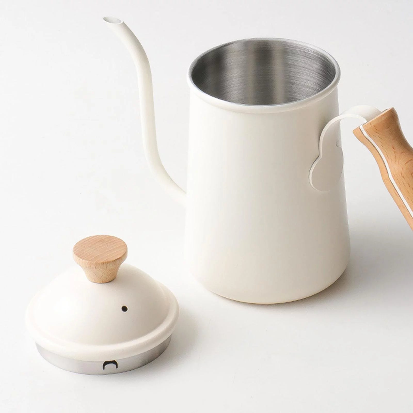 Stainless Steel Gooseneck Kettle Coffee Pot, Beige Y7155