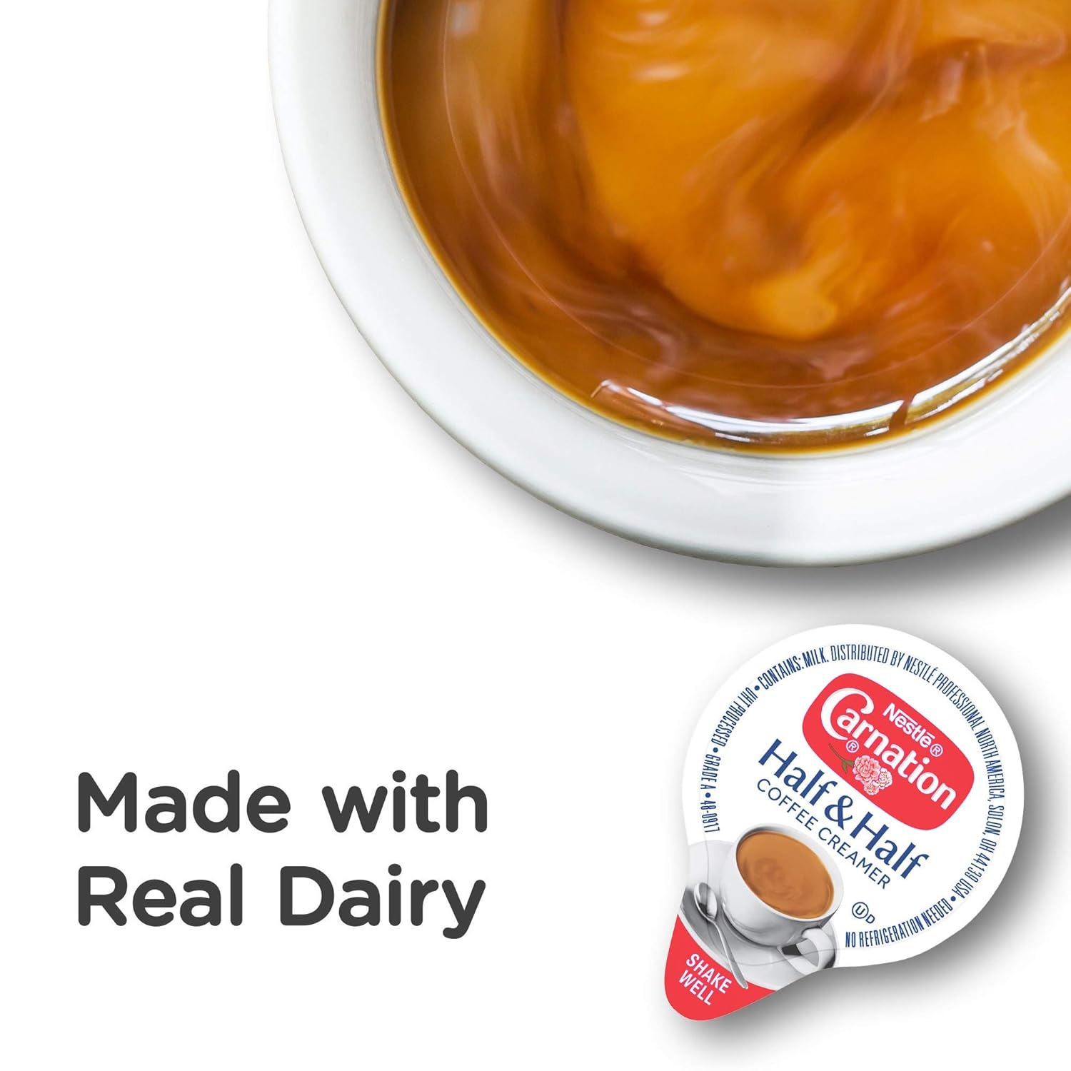 Nestle Carnation Coffee Creamer Half and Half, No Refrigeration, 360 Pack of 2 A425184