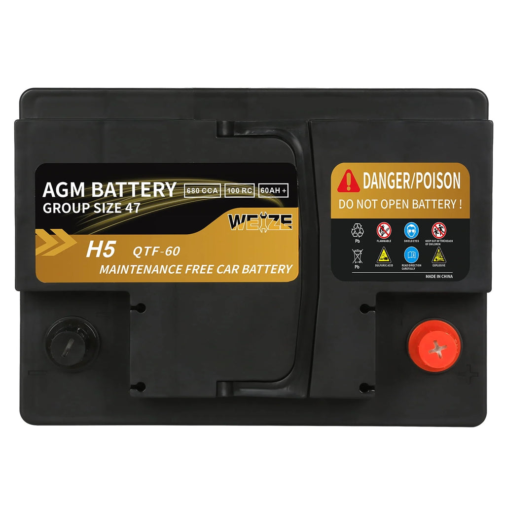 Weize Platinum AGM Automotive Battery Group 94R H7, 12V 80Ah N779