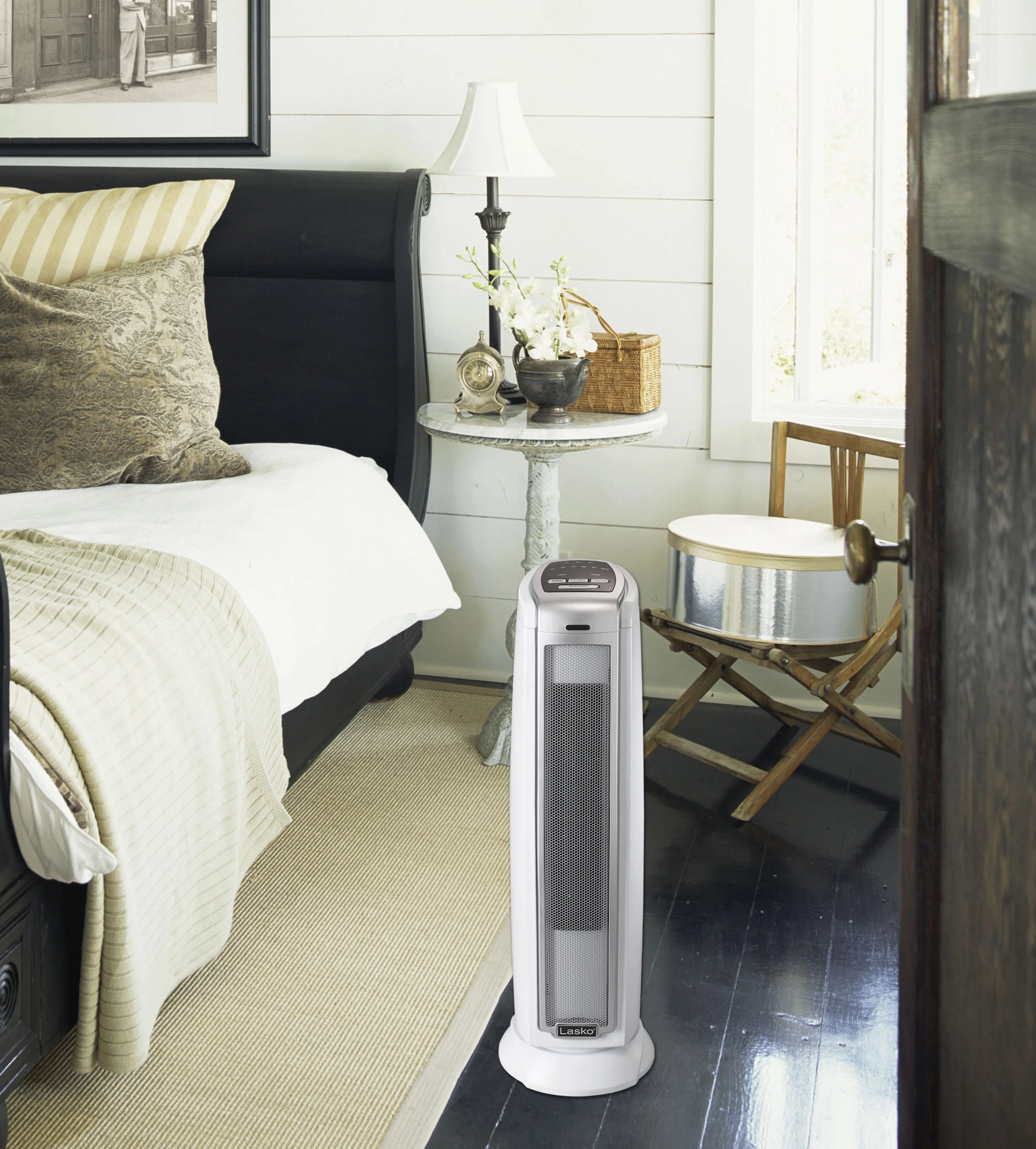 Lasko 1500W Oscillating Ceramic Tower Space Heater, White Q138