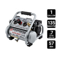 FORTRESS 1 Gallon, 135 PSI Ultra Quiet Oil-Free Hand-Carry Jobsite Air Compressor