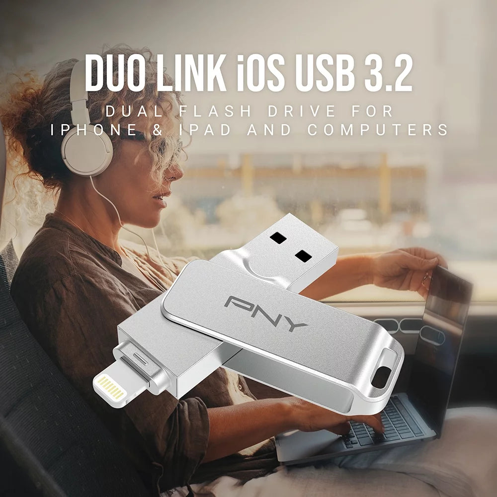 PNY 64GB DUO LINK iOS USB 3.2 Dual Flash Drive P974
