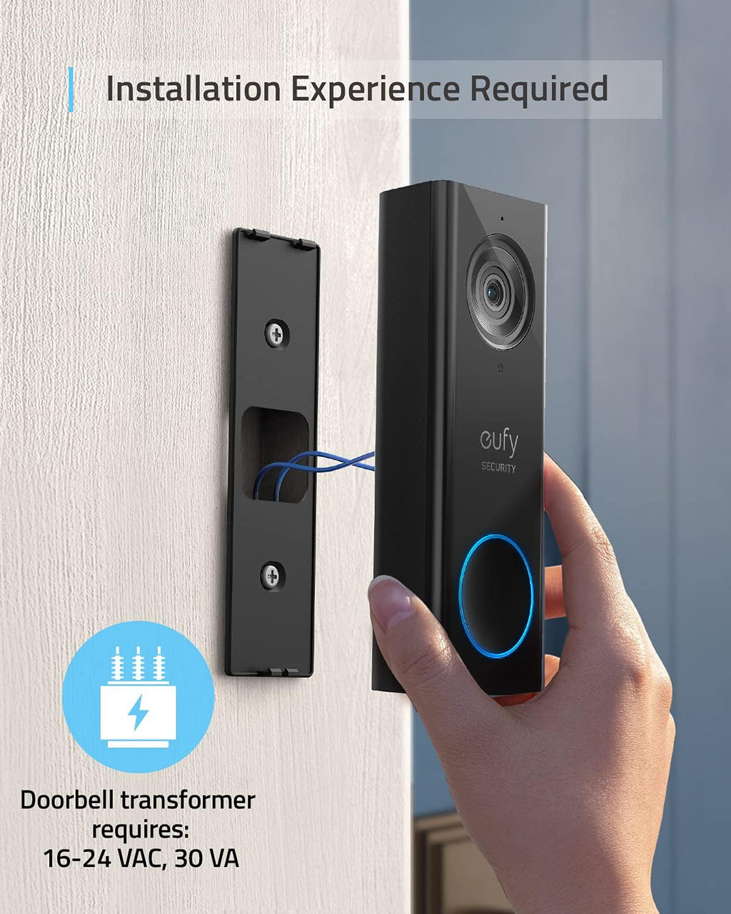 eufy Security Wi-Fi Video Doorbell 2K with Wireless Chime P500