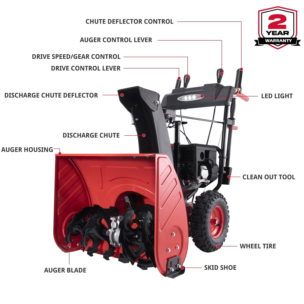 PowerSmart 24 in. Two-Stage Gas Snow Blower with Electric Start G955