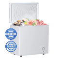 7 Cu. Ft. Chest Freezer with Removable Basket, Fast Freeze Small Deep Freezer, Adjustable 7 Thermostat Free Standing Top Door Compact Freezer for Homes, Apartments, Garages and RVs