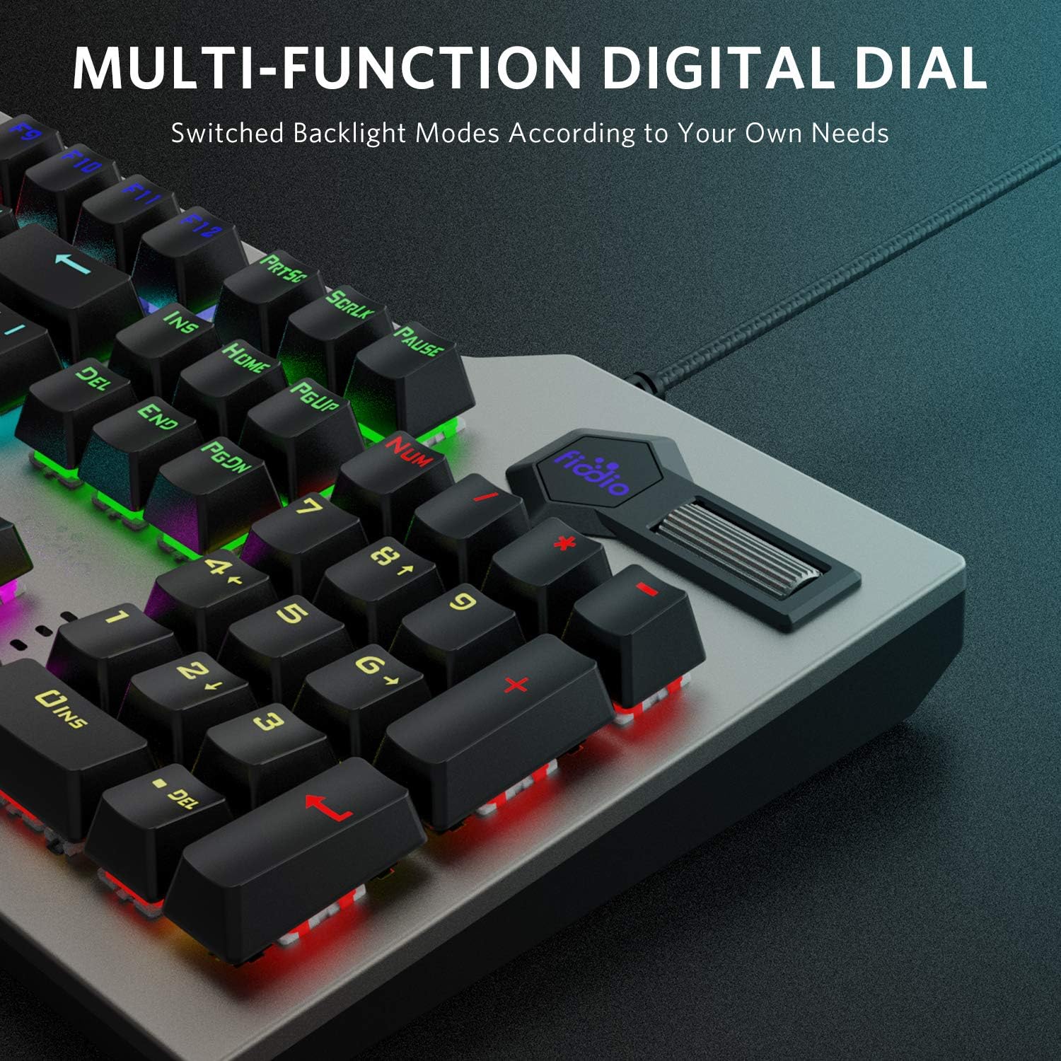 Fiodio Mechanical Gaming Keyboard Wired RGB Rainbow Backlit Blue Switches Ergonomic for Desktop PC, 2 Pack U572