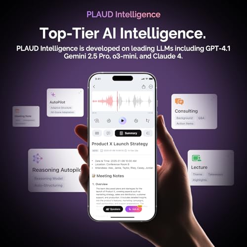 PLAUD NotePin AI Voice Recorder, 64GB, Lunar Silver R2605