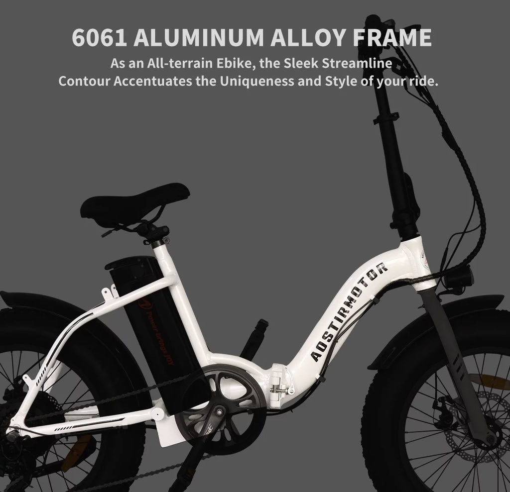 Aostirmotor Folding Electric Bike 20 inch Fat Tire 500W for Adults I83260