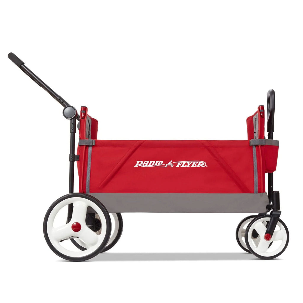 Radio Flyer Convertible Stroll N Wagon with Pull & Push Handle, Red/Black L75586