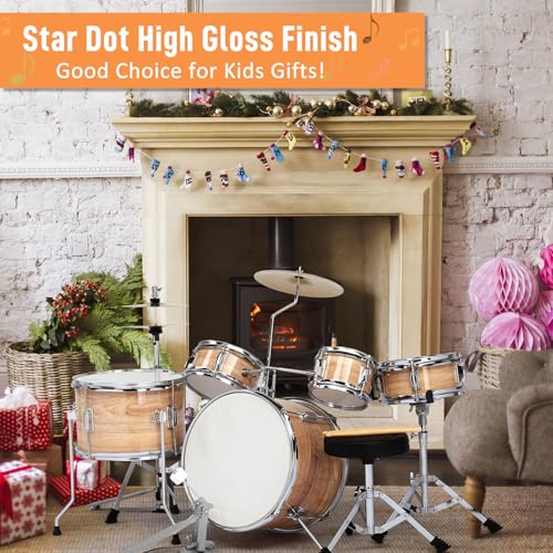 Ktaxon 5-Piece Junior Drum Set with Throne, Pedal & Drumsticks, Black Y61267