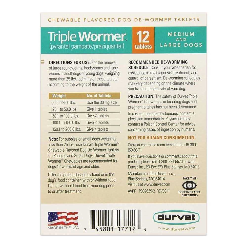 Durvet Triple Wormer for Medium & Large Dogs D976268