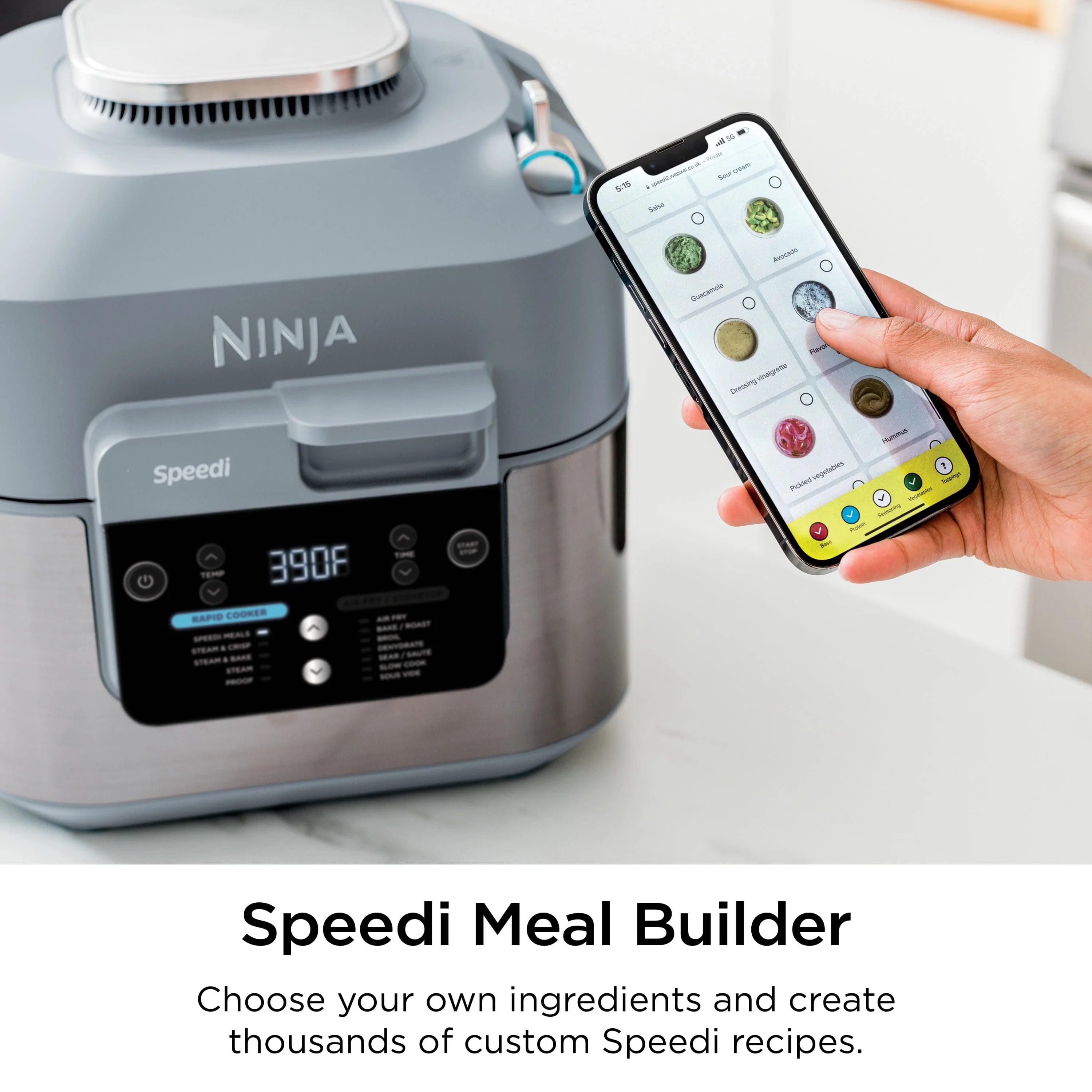 Ninja Speedi Rapid Cooker & Air Fryer, 6-Qt, 10-in-1, Sea Salt Gray Q39620