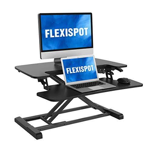 FlexiSpot Standing Desk Converter 28 inch, Black with Keyboard Tray N82128