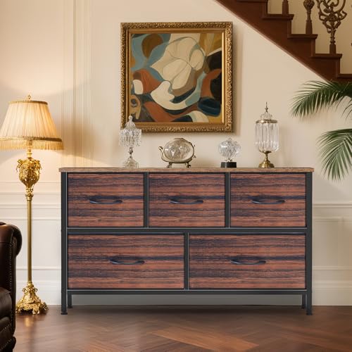 9 Drawer Dresser for Bedroom, Charcoal Black Fabric Storage Chest K84969