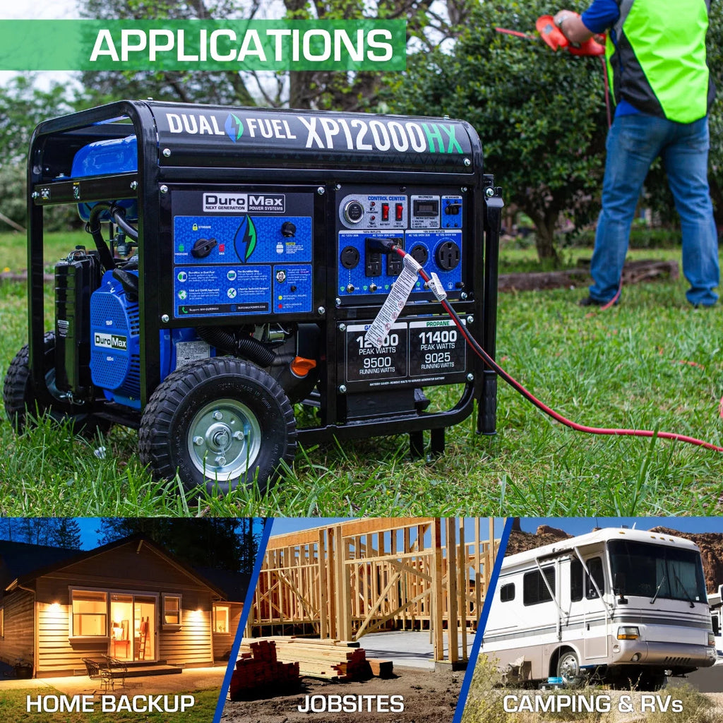 DuroMax-XP12000HX Dual Fuel Portable Generator 12000 Watt Y9393
