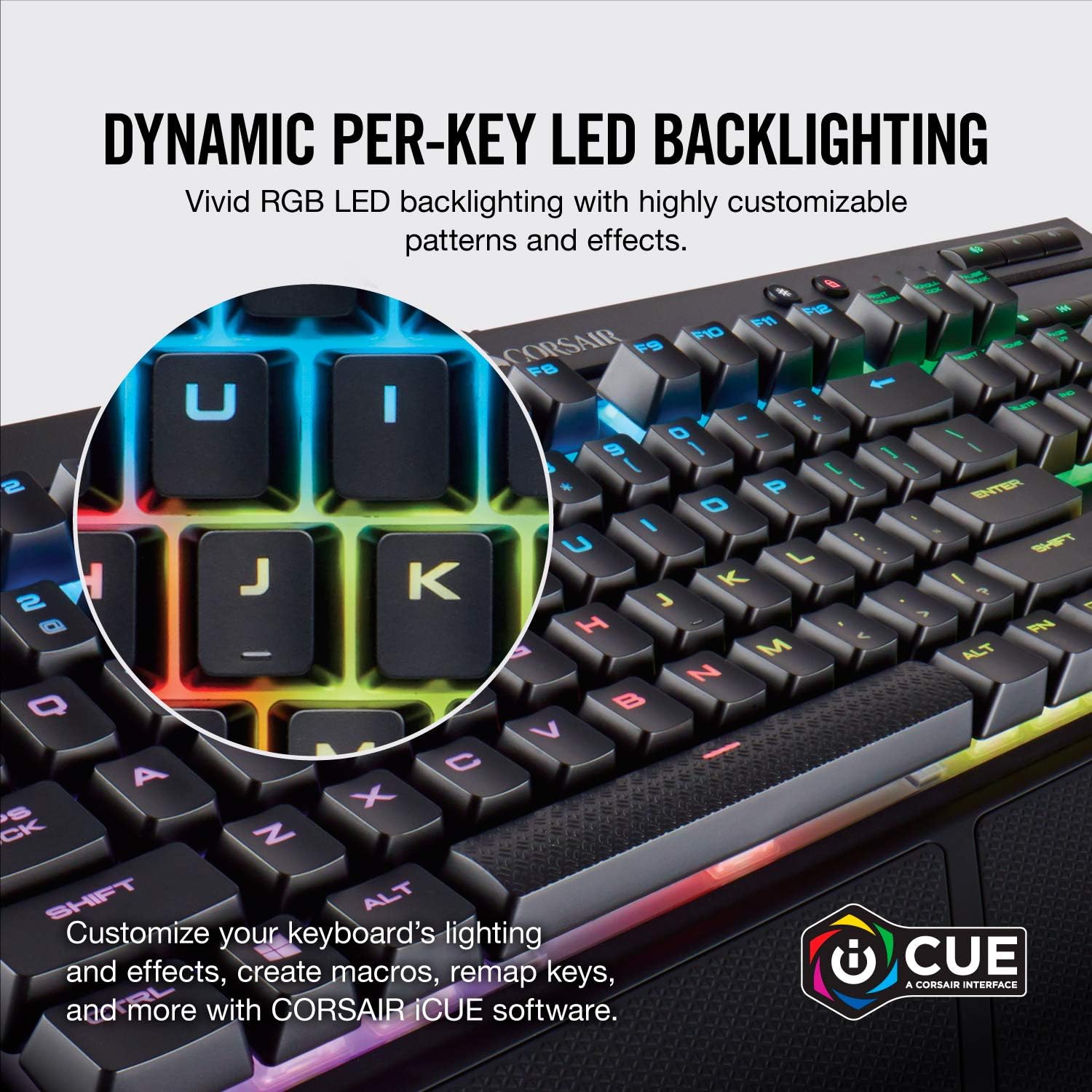 CORSAIR K68 RGB Mechanical Gaming Keyboard Cherry MX Red Switch Black K268700