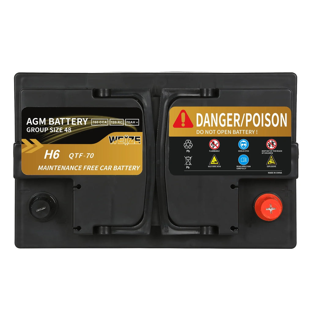 Weize Platinum AGM Automotive Battery Group 94R H7, 12V 80Ah N779