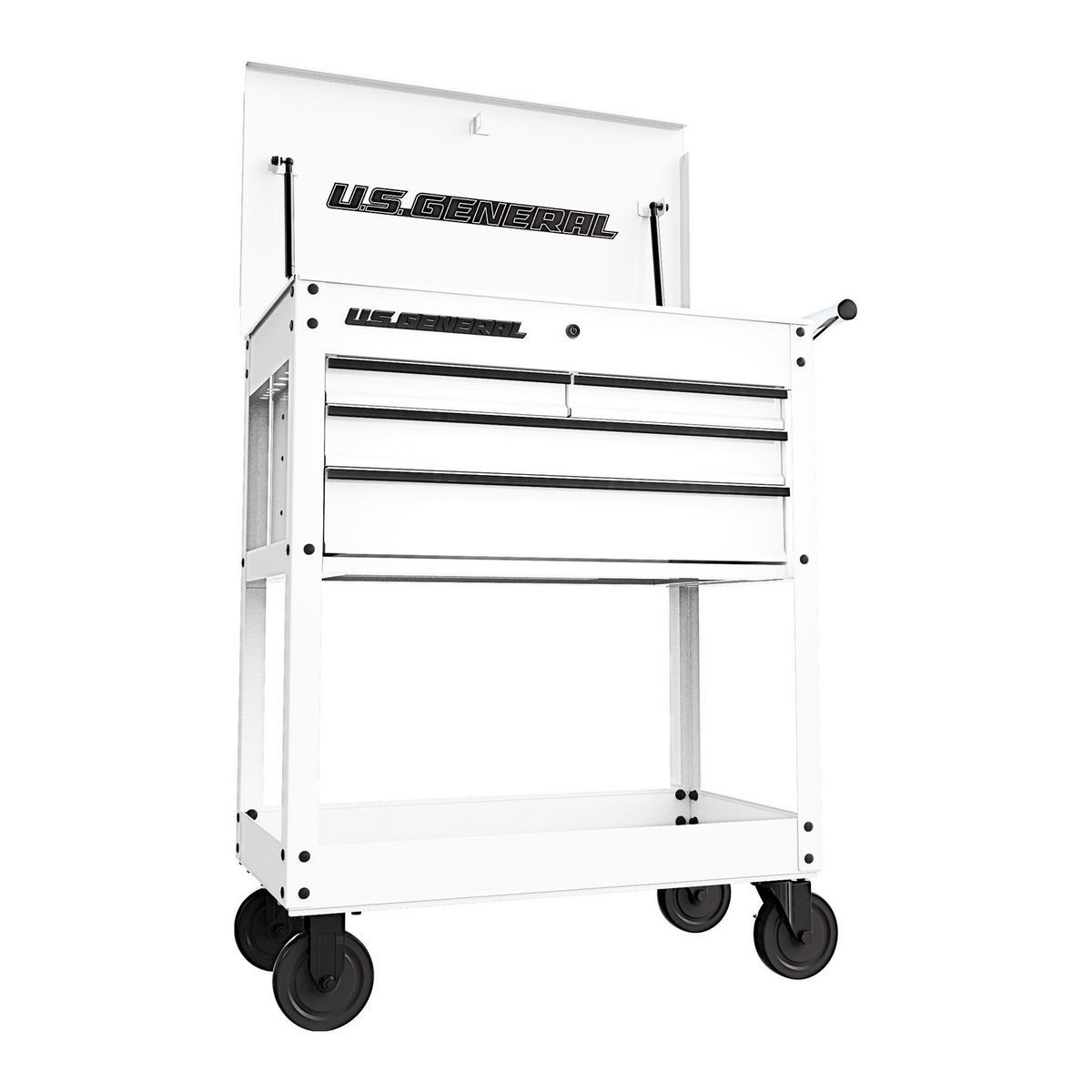 U.S. GENERAL 30 in. 4-Drawer Tech Cart, Red Y546116