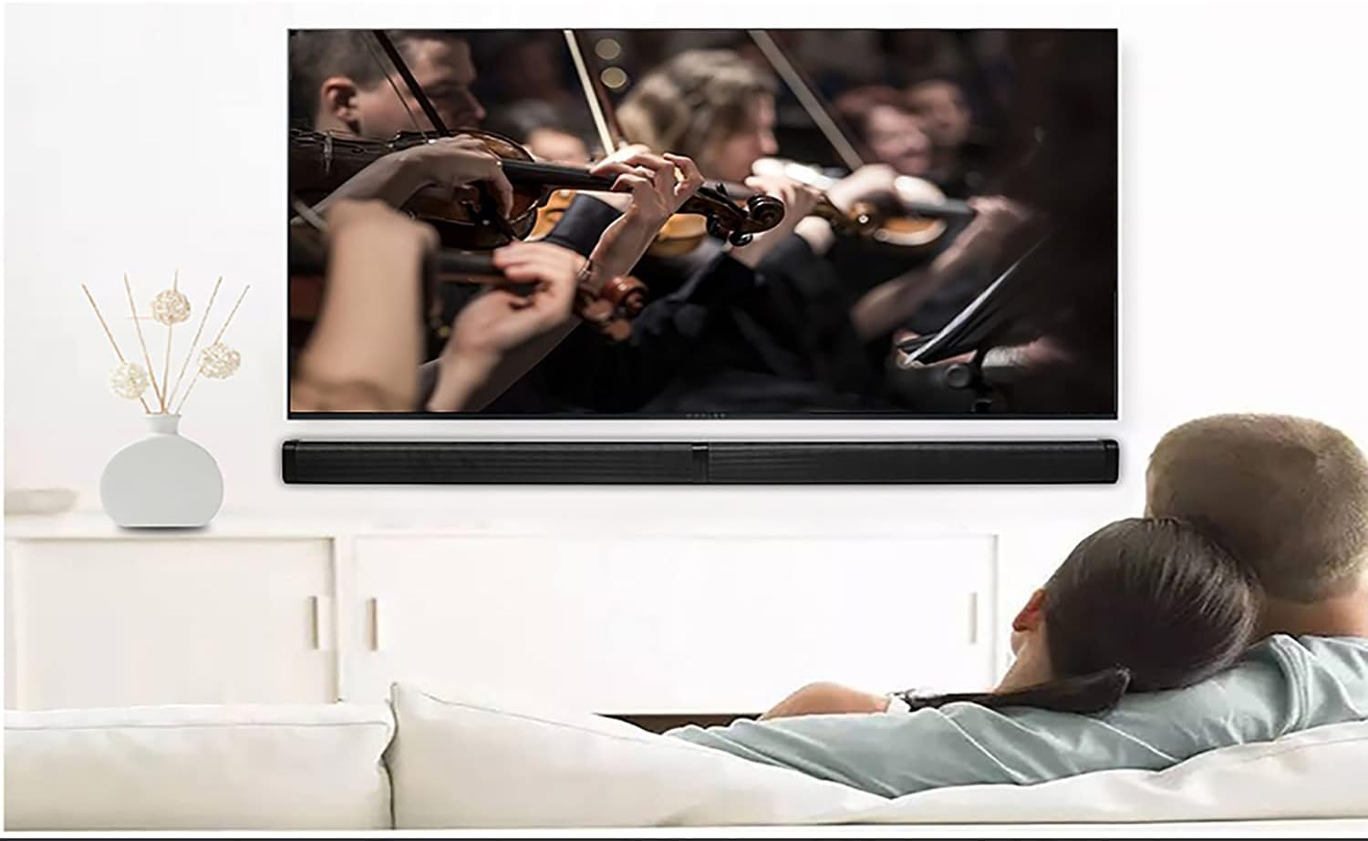 Sound Bar for TV with Surround Sound, 2-in-1 Home Theater, Remote Control, Wall Mountable P95326