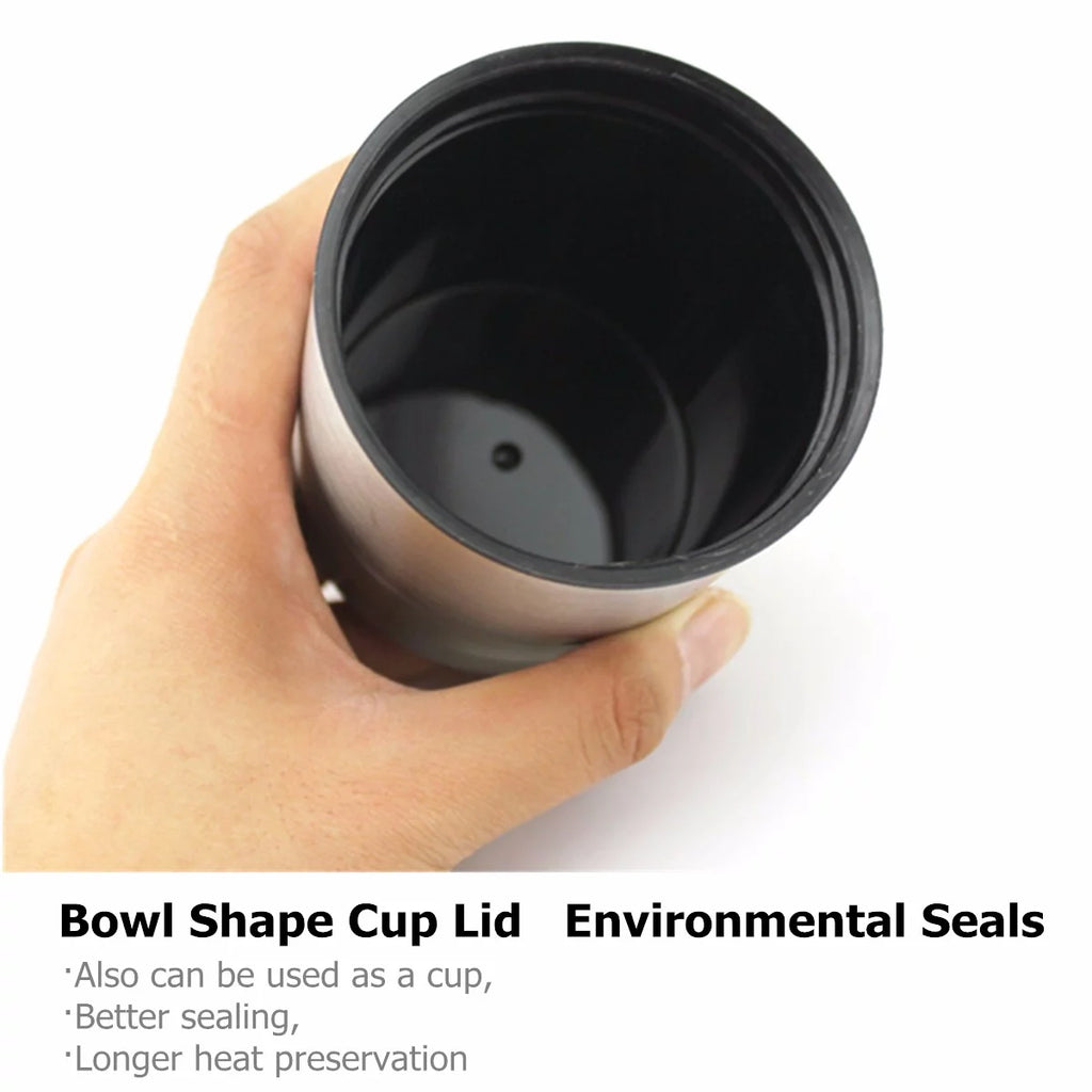 Stainless Steel 12V 500ml Car Heating Cup with Anti-Spill Lid R421121