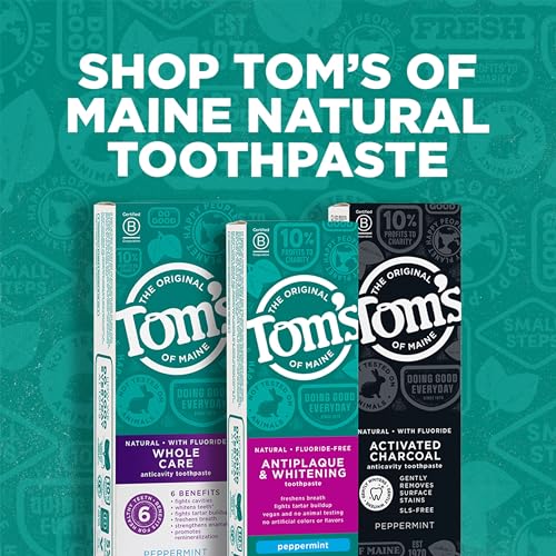 Tom's of Maine Fluoride-Free Antiplaque & Whitening Toothpaste, Peppermint, 5.5 oz, 2-Pack U812