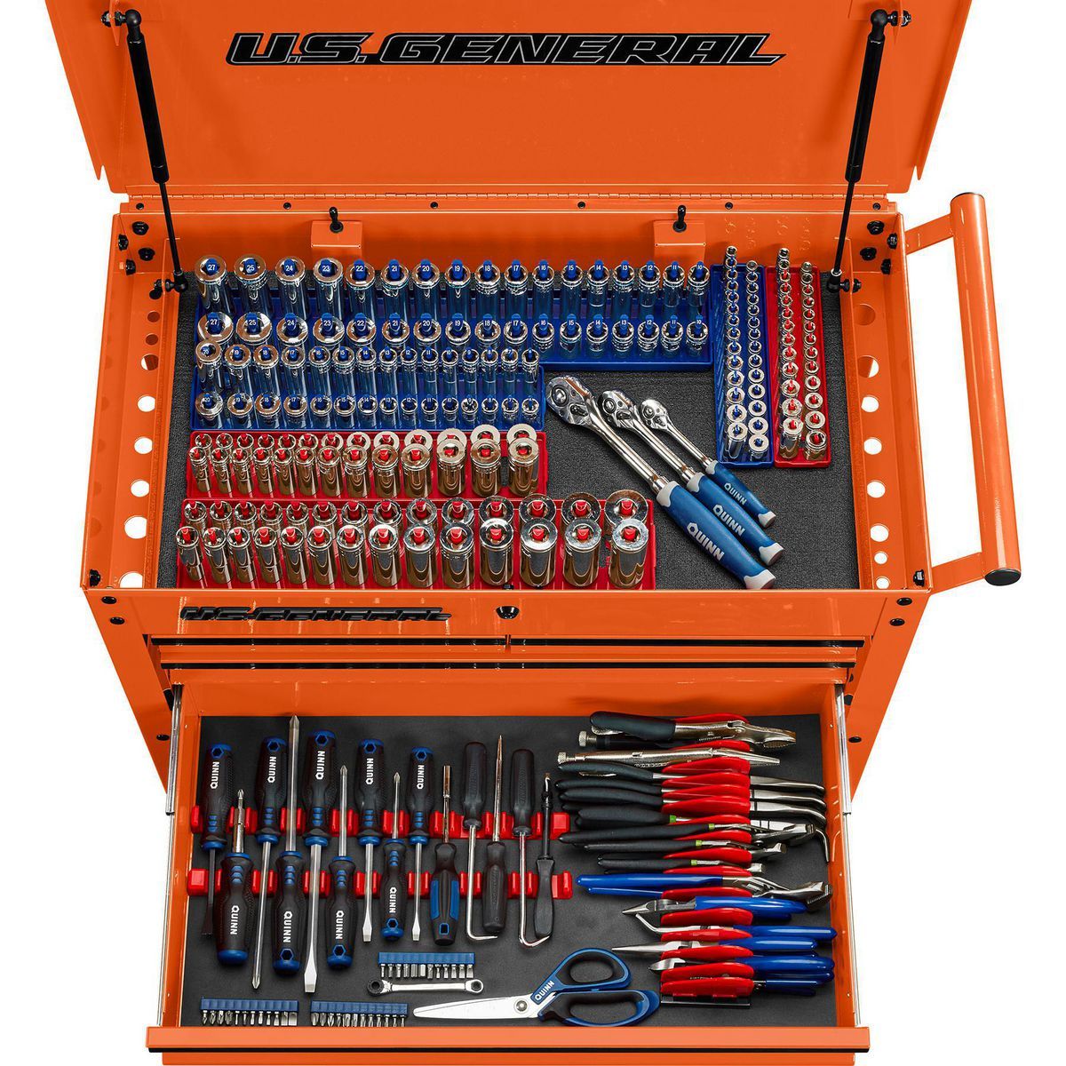 U.S. GENERAL 30 in. 4-Drawer Tech Cart, Red Y546116