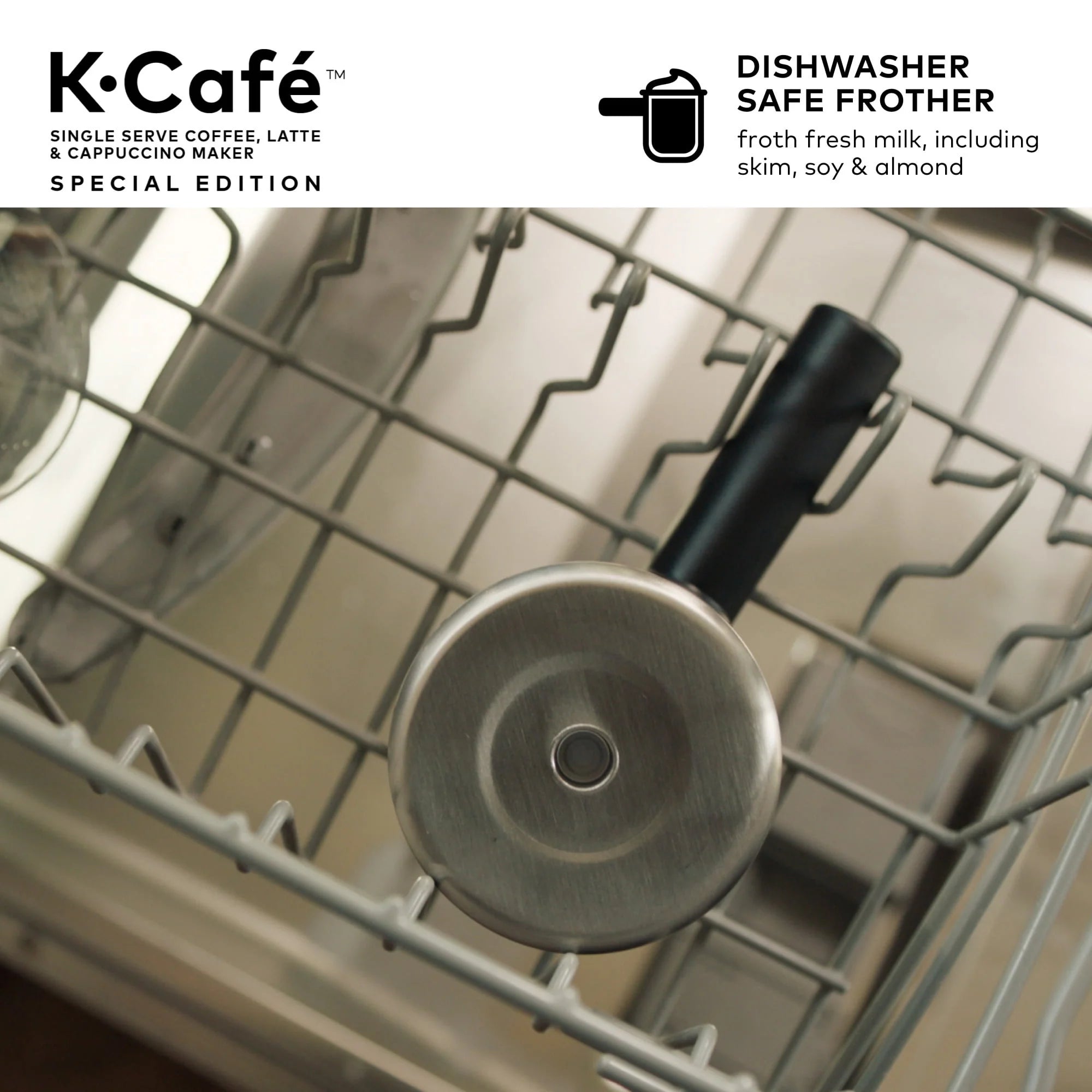 Keurig K-Cafe Special Edition Single Serve K-Cup Pod Coffee, Latte and Cappuccino Maker, Nickel N34174