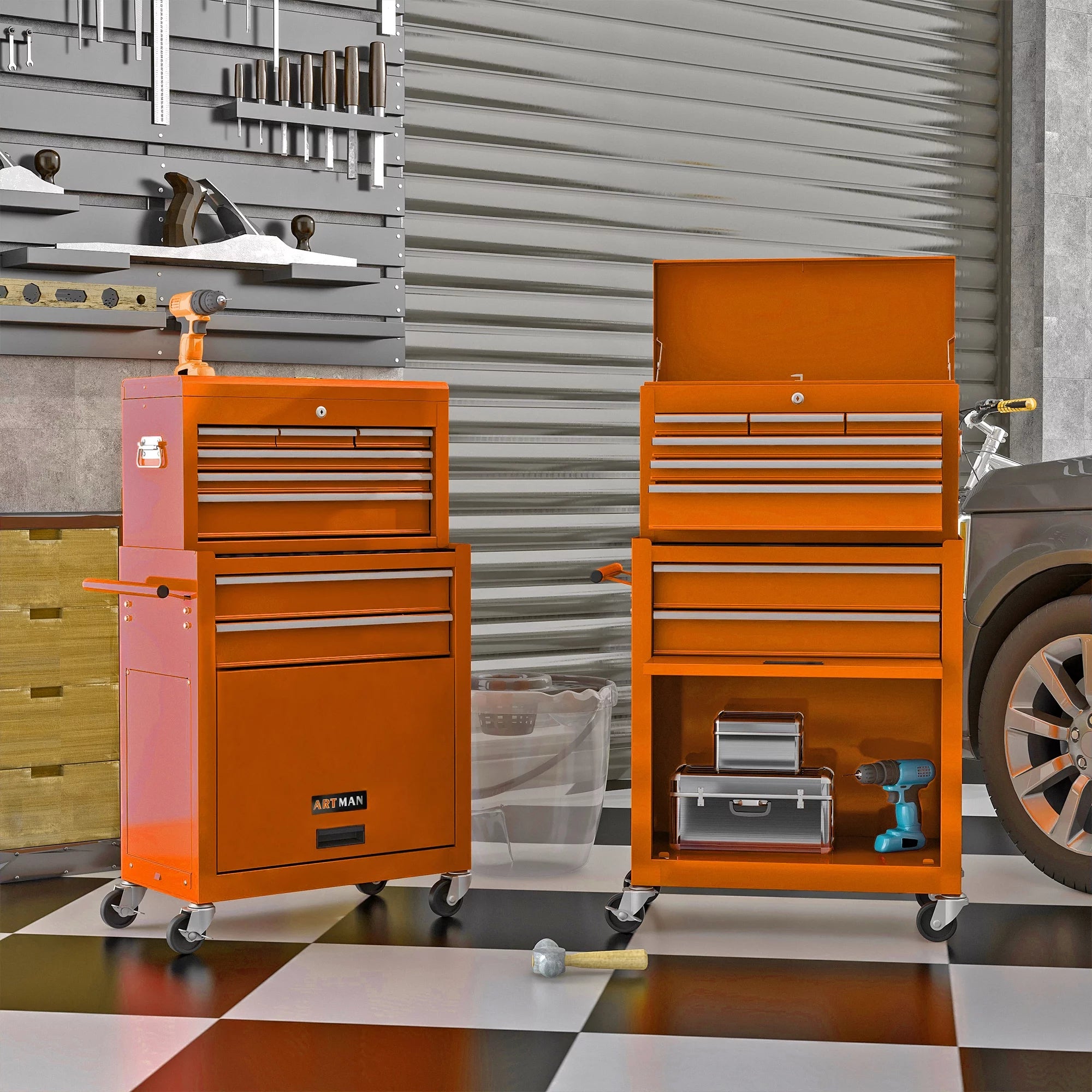 Blue 8-Drawer Rolling Tool Chest with Wheels and Lock Z60320
