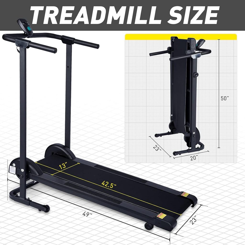 kotia Manual Treadmill Non Electric with 10° Incline Foldable for Home F3674