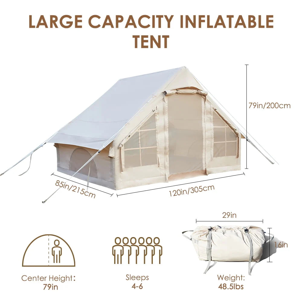 Inflatable Tent House Air Tent with Pump Waterproof for Family Camping N933226