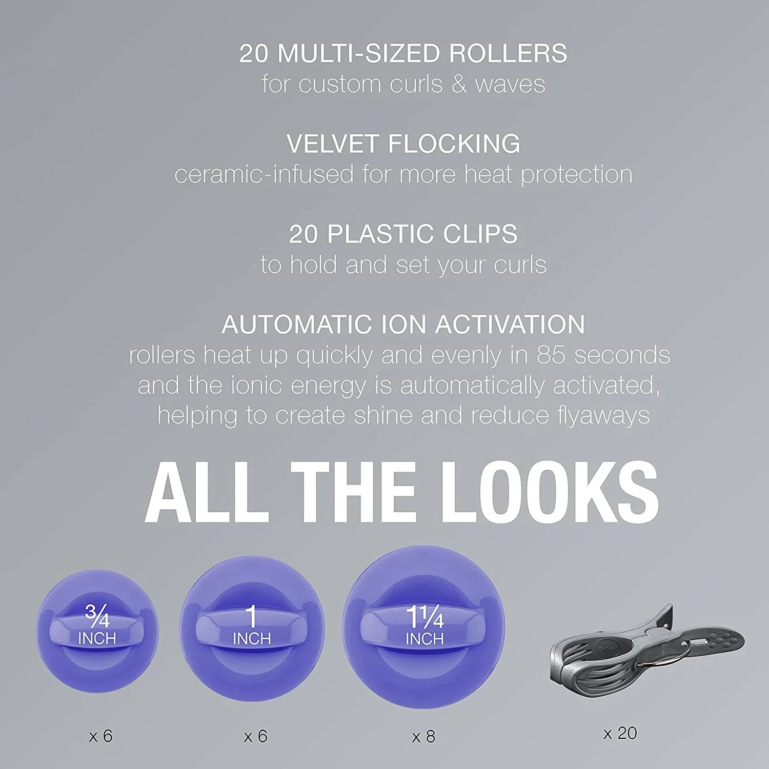 INFINITIPRO BY CONAIR Ceramic Flocked Hot Roller Set with 20 Rollers X295