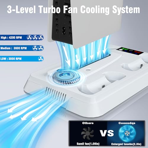 PS5 Stand and Cooling Station with LED Controller Charger for PlayStation 5 X4200