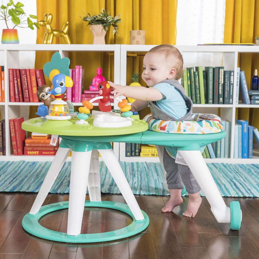 Bright Starts Around We Go 2-in-1 Baby Activity Center & Table, Tropic Coral J1927