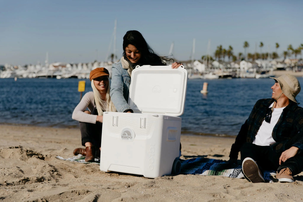 Igloo 52 QT 5-Day Marine Cooler with Wheels, White O609