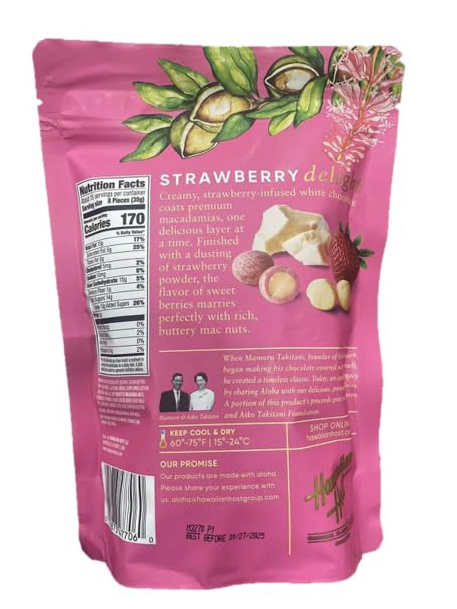 Hawaiian Host Strawberry and Cream Macadamias Chocolate 16 oz D42895