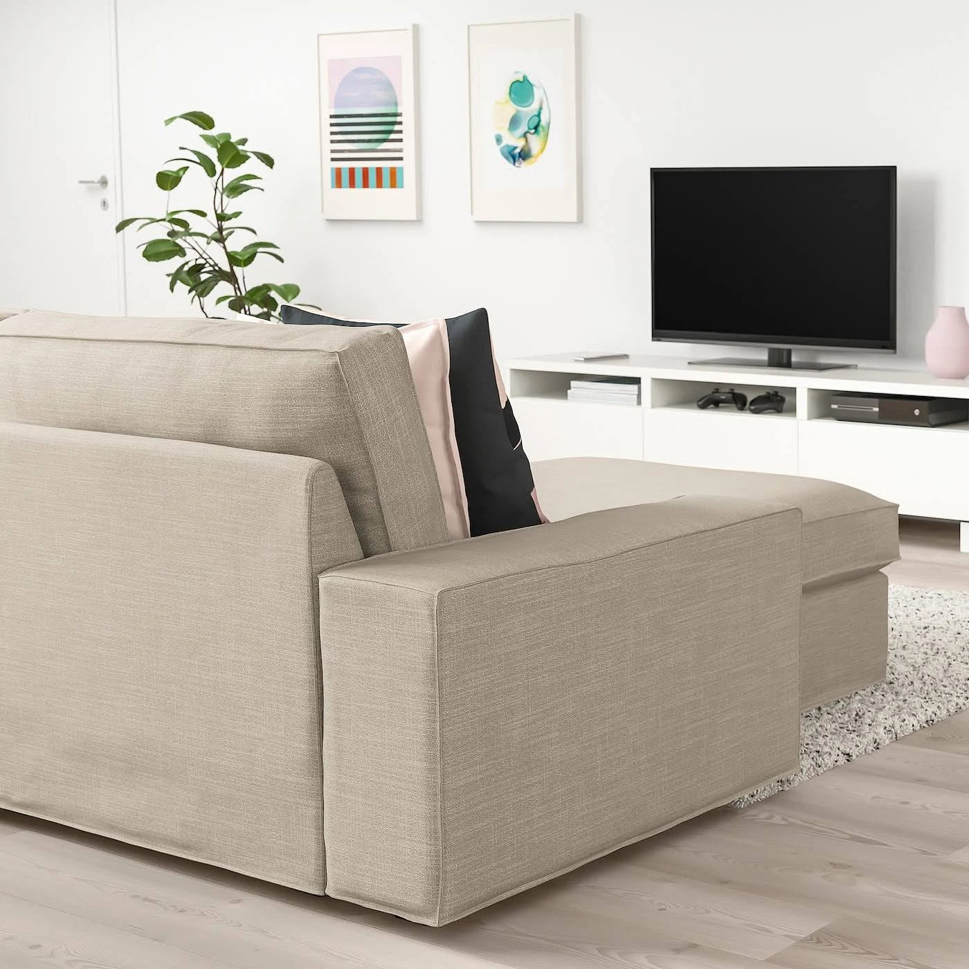 IKEA Kivik Sofa with Chaise, Hillared Beige N1904