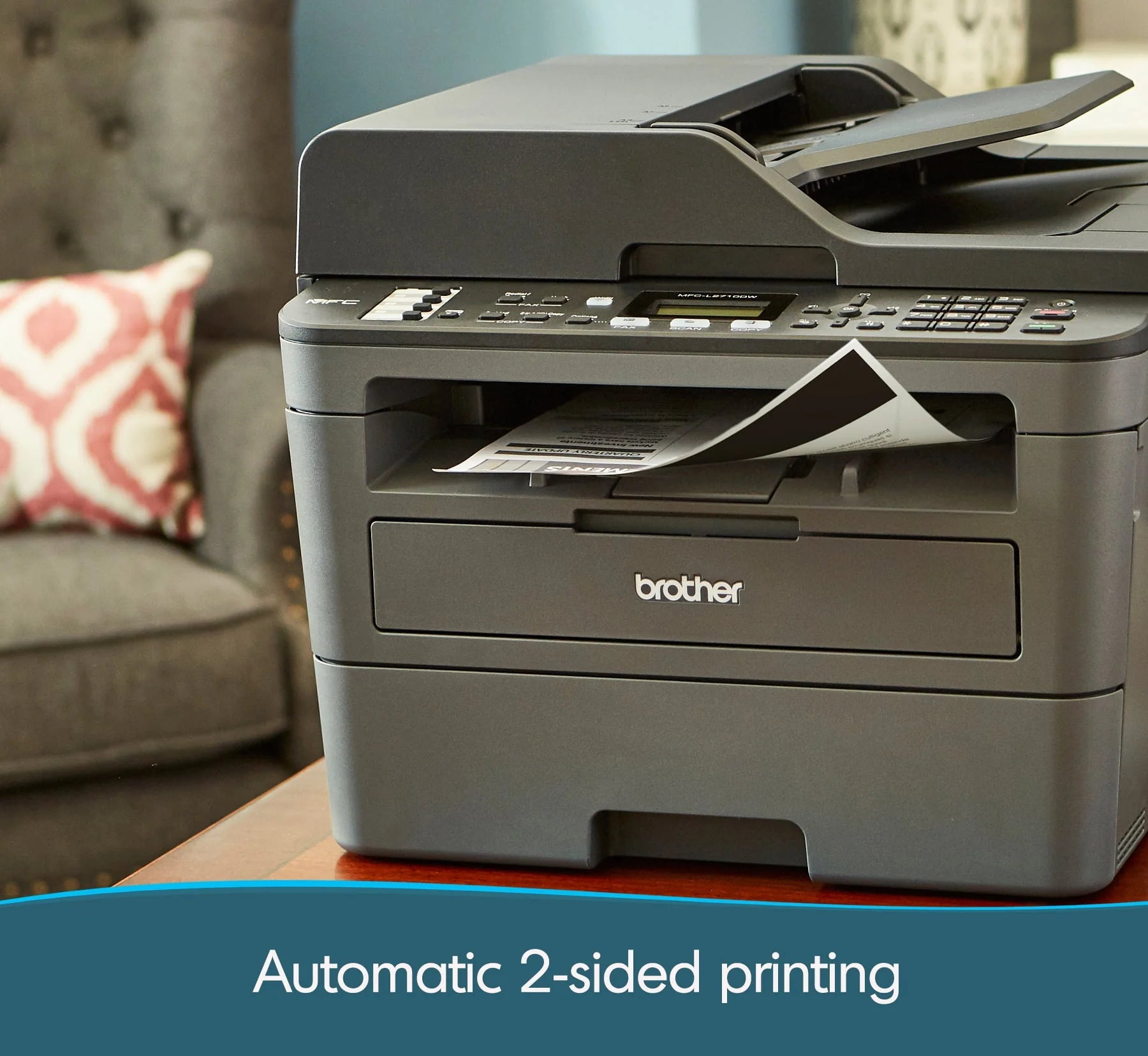 Brother MFC-L2710DW Monochrome Laser All-in-One Printer, Wireless Duplex E304