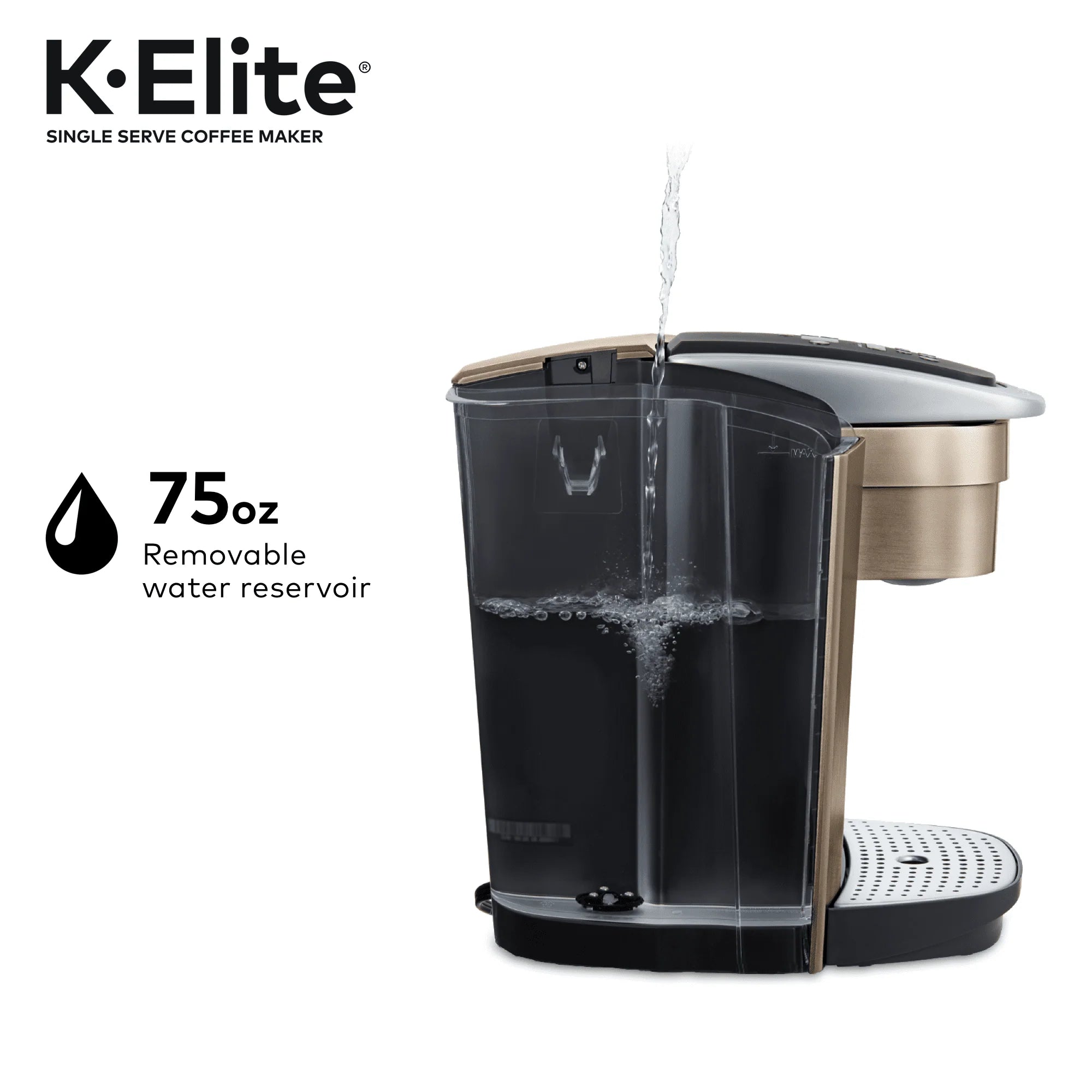Keurig K-Elite Single-Serve K-Cup Pod Coffee Maker, Brushed Silver E378947