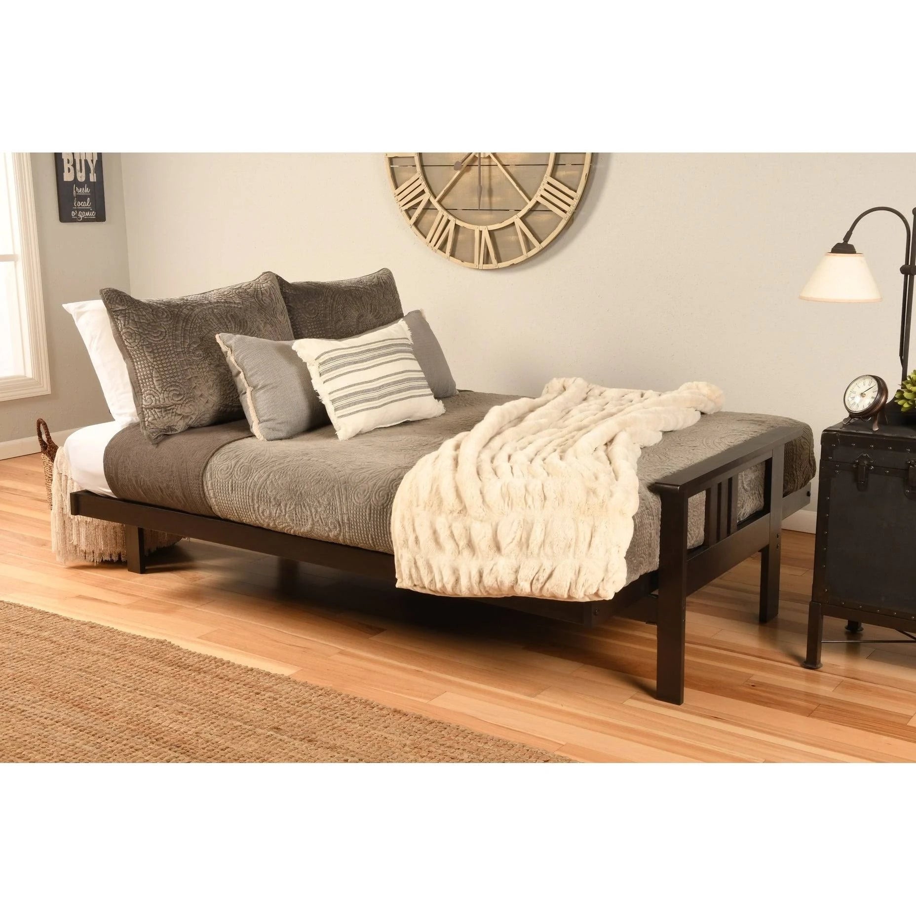 Somette Queen-size Wood Futon Frame Espresso I7029